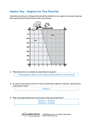 Answer Key – Regions for Pizzerias