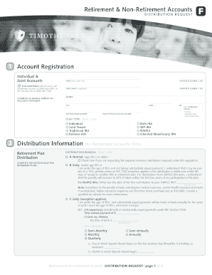 Retirement and Non-Retirement Accounts Distribution Request Form