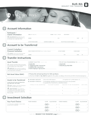 Roth IRA Request for Transfer Form