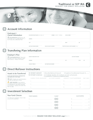 Traditional or SEP IRA Direct Rollover Request