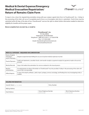Medical Expense Claim Form