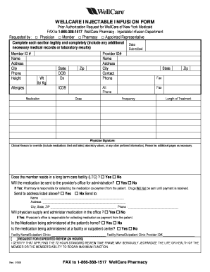 WellCare Injectable Infusion Prior Authorization Request