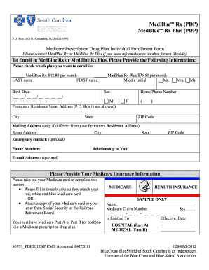 Medicare Prescription Drug Plan Enrollment Form