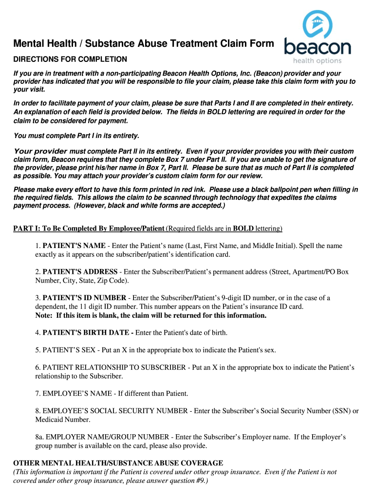 substance treatment form Preview on Page 1