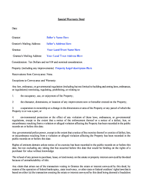 Special Warranty Deed