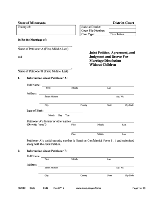 Minnesota Divorce Agreement and Judgment