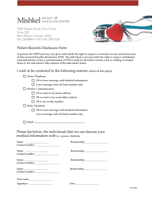 Patient Records Disclosure Form