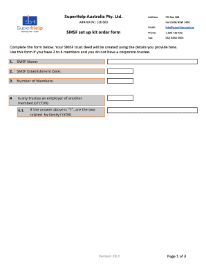 SMSF Trust Deed Order Form