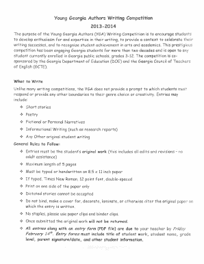 Young Georgia Authors Writing Competition
