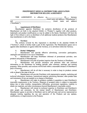 Distributor Selling Agreement