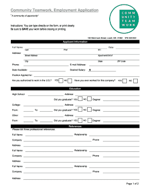 Employment Application Form