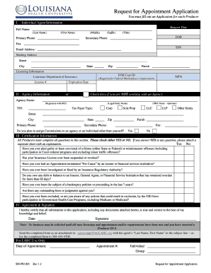 Request for Appointment Application