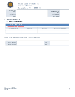 V3 Verification Worksheet 2014-15