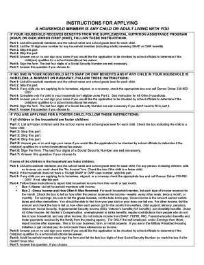 Ohio School Meal Application