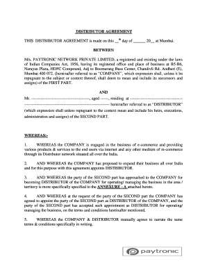 Distributor Agreement