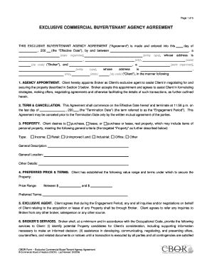 Exclusive Commercial Buyer/Tenant Agency Agreement