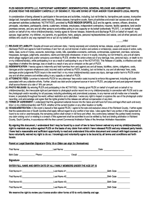 Plex Indoor Sports Participant Agreement