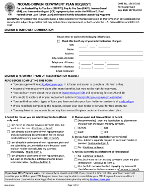 Income-Driven Repayment Plan Request