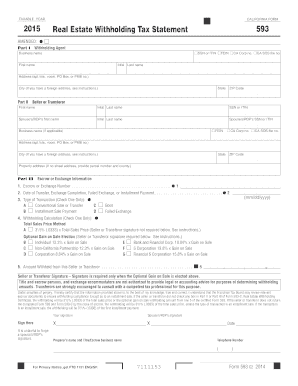 California Real Estate Withholding Tax Statement