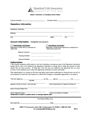 Direct Deposit Authorization Form