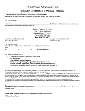 HIPAA Privacy Authorization Form