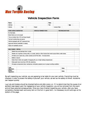 Vehicle Inspection Form