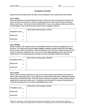 Student Participation Assessment Form