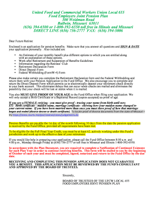 Pension Application Form