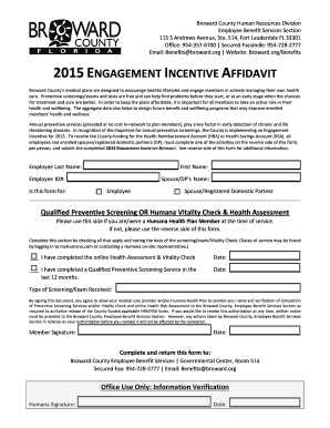 2015 Engagement Incentive Affidavit
