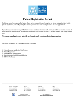 Patient Registration Packet