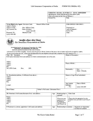 Life Insurance Proposal Form