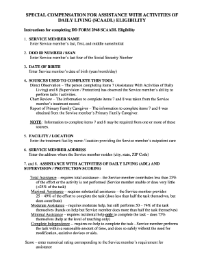 DD Form 2948 SCAADL Eligibility