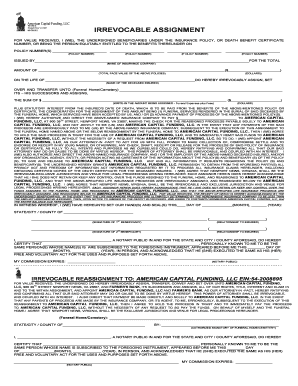 Irrevocable Assignment of Life Insurance Benefits