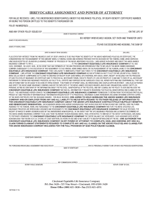 Irrevocable Assignment and Power of Attorney for Life Insurance