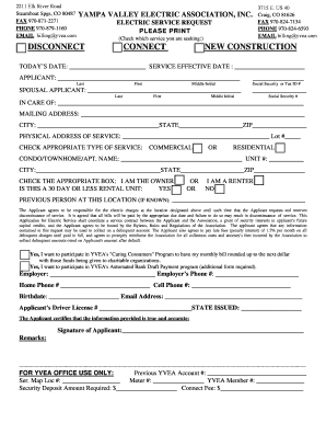 Electric Service Request Form