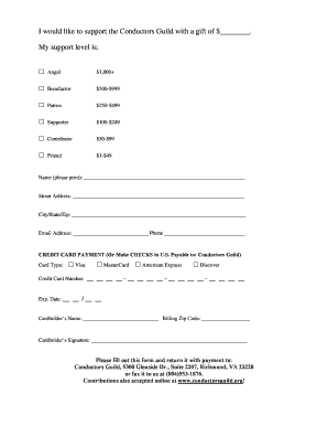 Conductors Guild Donation Form