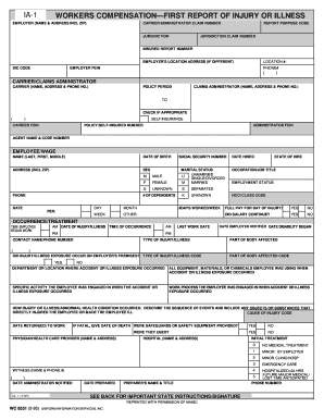 Workers Compensation First Report of Injury or Illness