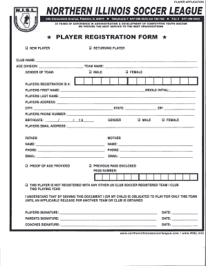 Player Registration Form