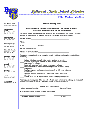 Student Privacy Form