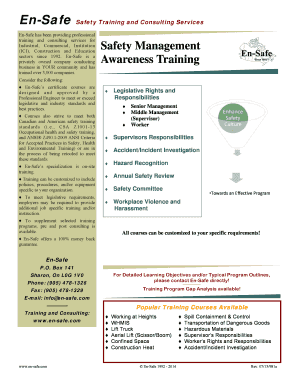 En-Safe Training Registration Form