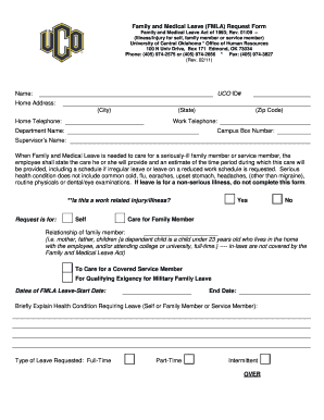 Family and Medical Leave (FMLA) Request Form