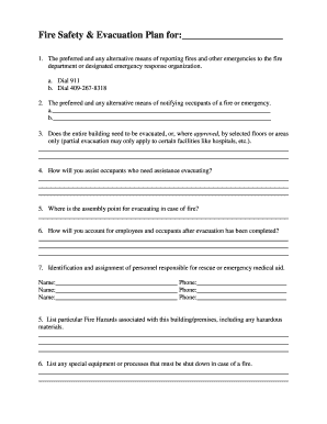 Fire Safety and Evacuation Plan Template
