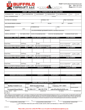 Business Credit Application Form