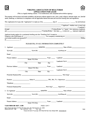 Virginia Residential Lease Application