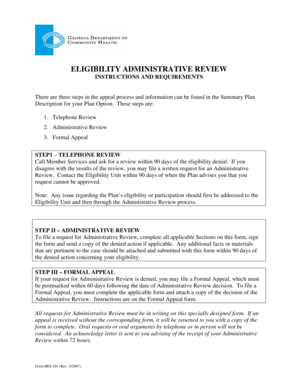 Eligibility Administrative Review Form