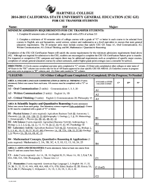 CSU GE Certification Form