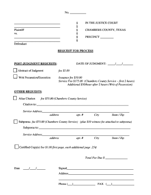 Texas Post-Judgment Request Form