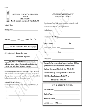 Supplemental Educational Authorization Form