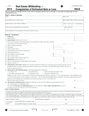 California Real Estate Withholding Form 593-E