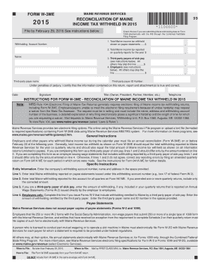 Maine W-3ME Form 2015